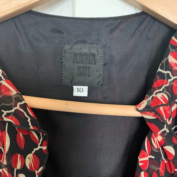 Anna Sui, Wrapped Bohemian Silk Chiffon Dress SIZE 6 - Picture 5 of 8